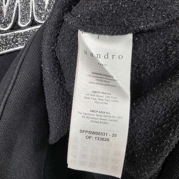 Sandro Hooded Graphic Sweatshirt - Picture 10 of 12